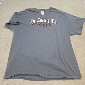 Vintage Kerusso He Died 4 Me Christian T-Shirt Grey Size 2xl Xxl Tennessee River